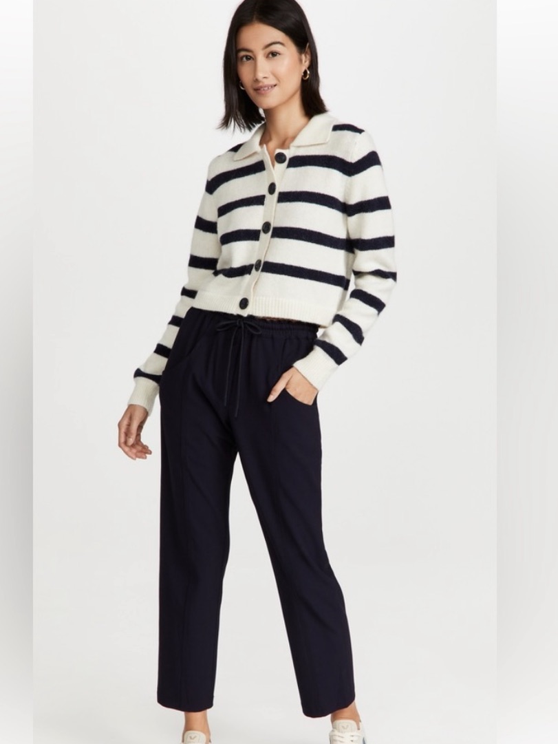 Baum Und Pferdgarten Chevelle Striped Wool Alpaca Cardigan Sweater - Large